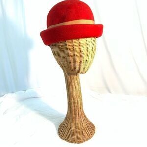ZEPHYR HAT HENRY POLLAK NEW‎ YORK RED WOOL VINTAGE
